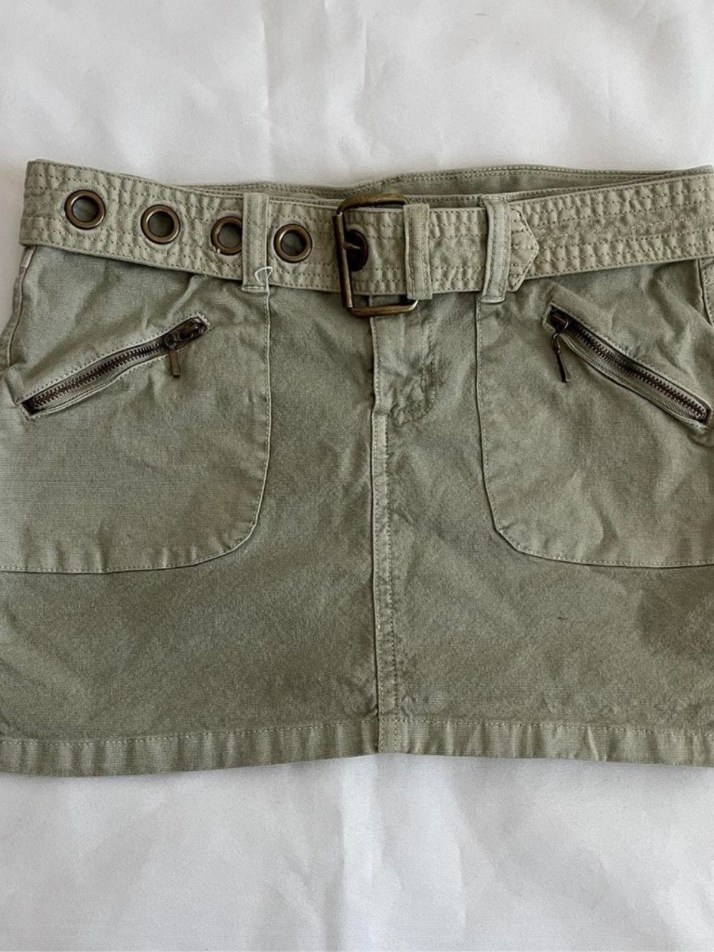 Rampage Women's Khaki and Green Mini Skirt